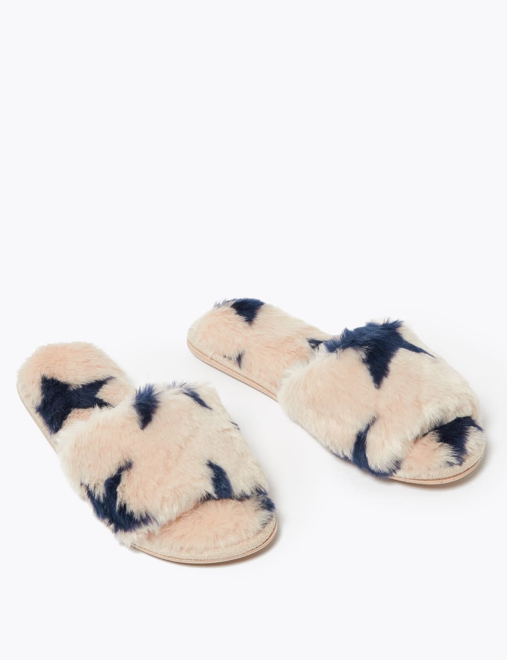 Faux Fur Open Toe Mule Slippers 2 of 4