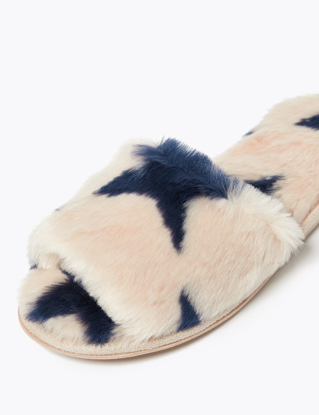 Faux Fur Open Toe Mule Slippers 3 of 4