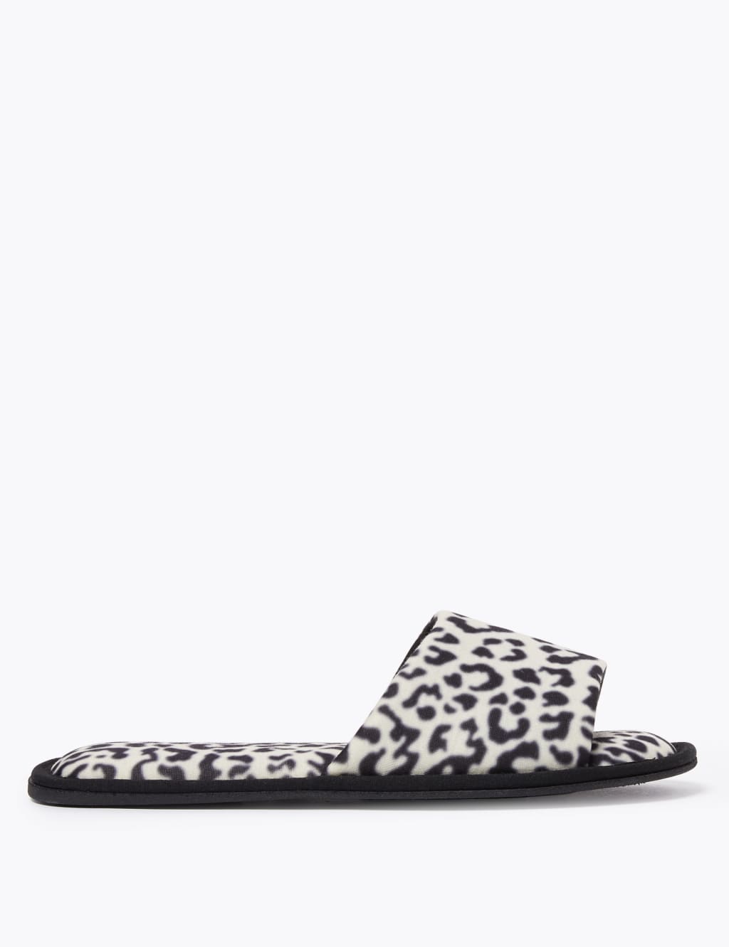 Leopard Print Open Toe Mule Slippers M S Collection M S