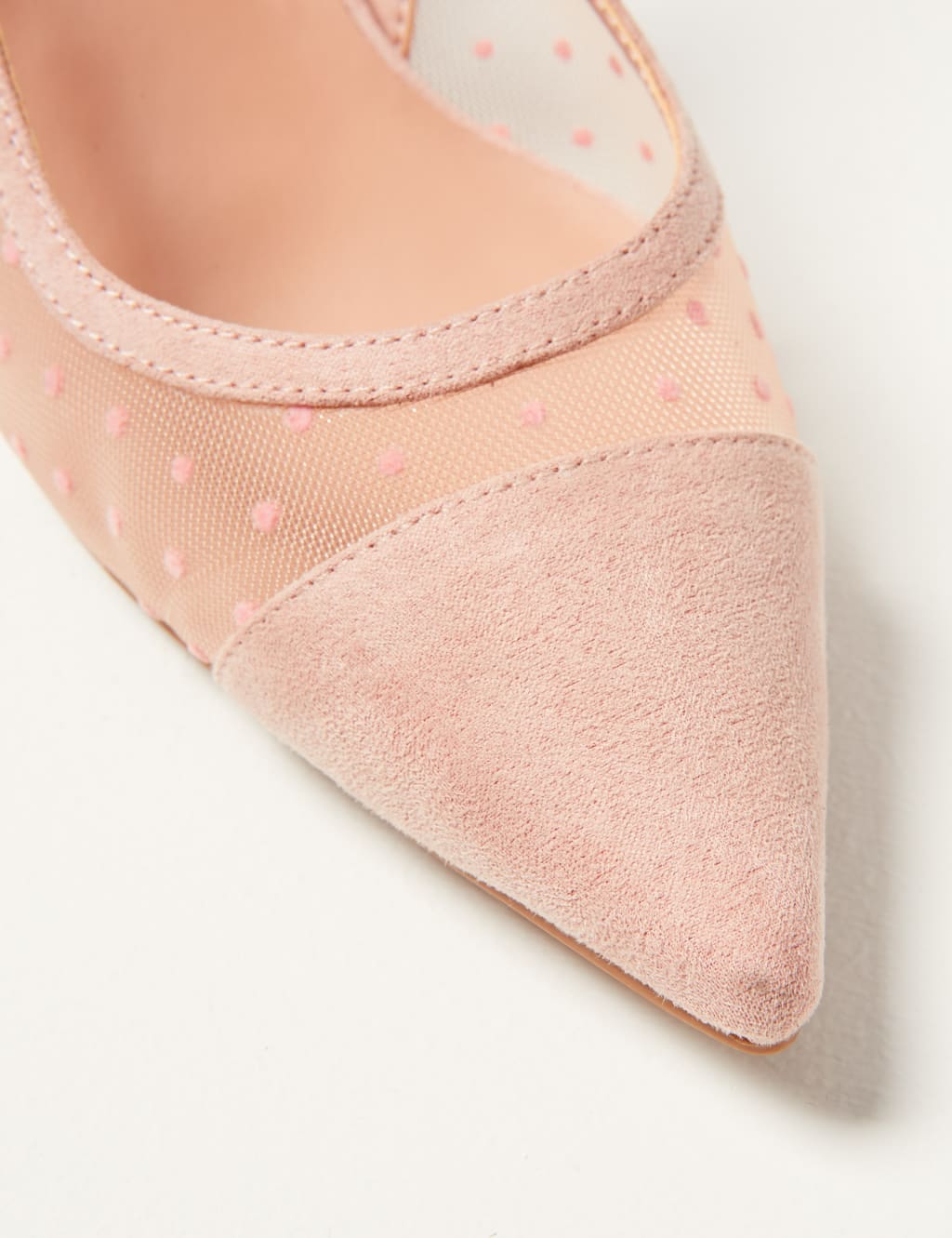 Spot Mesh Kitten Heel Slingback Court Shoes 5 of 5