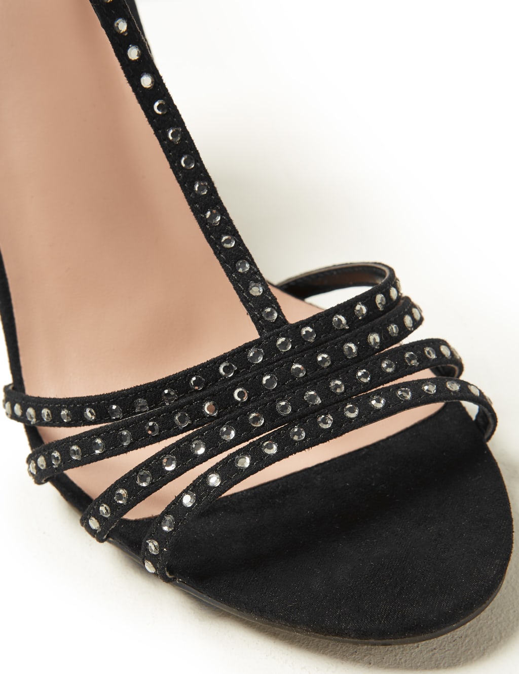 Block Heel Diamanté T-Bar Sandals 4 of 5