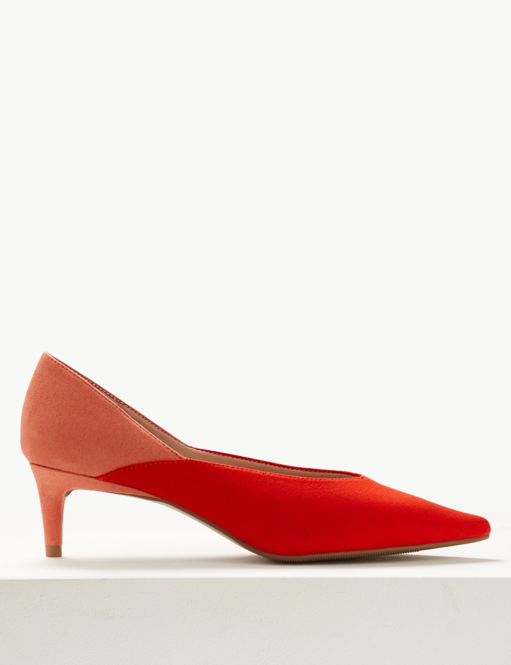Kitten Heel Pointed Court Shoes M S Collection M S