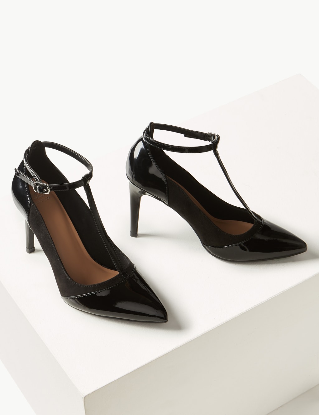 Stiletto Heel T Bar Court Shoes M S Collection M S