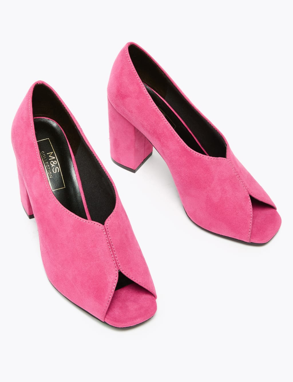 Peep Toe Block Heel Shoe Boot 3 of 5