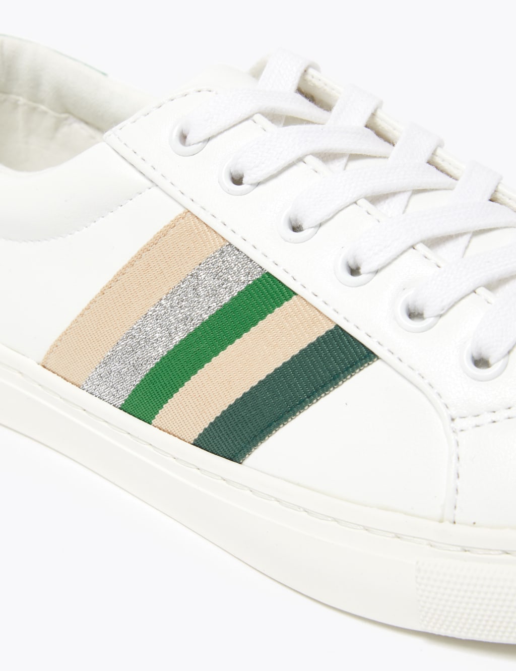 Lace Up Ribbon Detail Trainer M S Collection M S