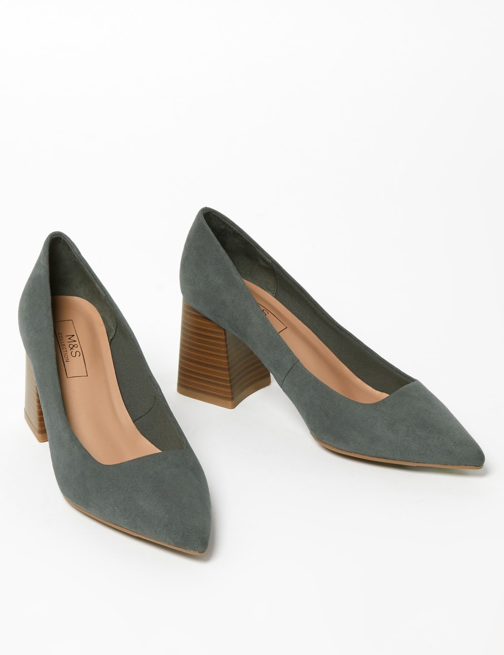 M and s block heel shoes online