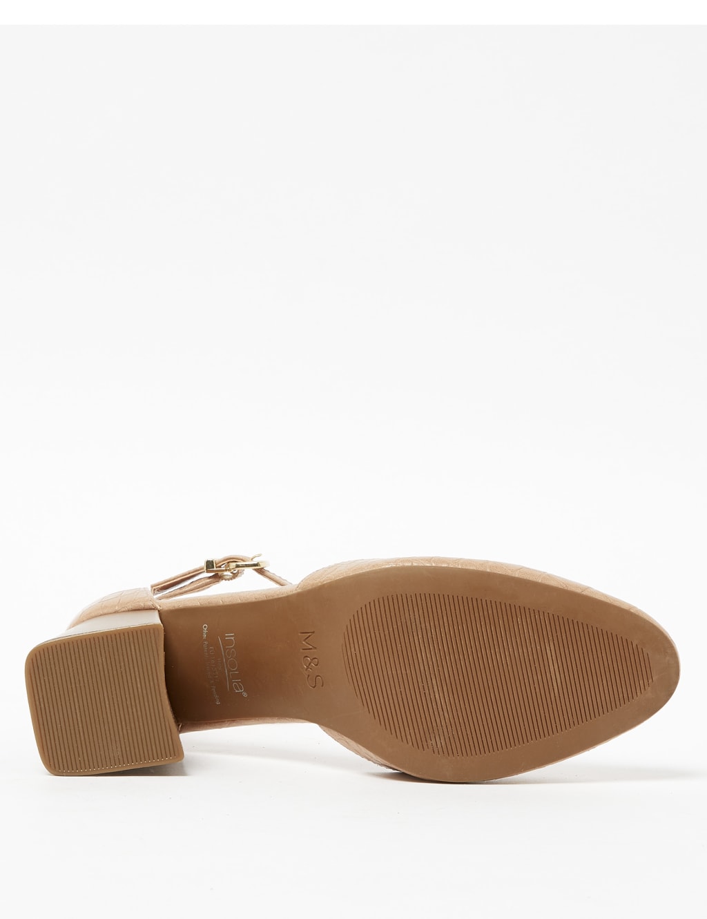 Ankle Strap Block Heel Court Shoes M S Collection M S