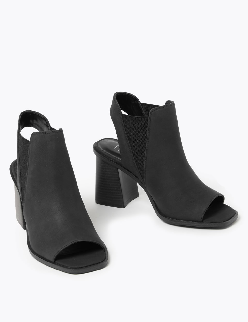 Block Heel Open Toe Shoe Boots M S Collection M S
