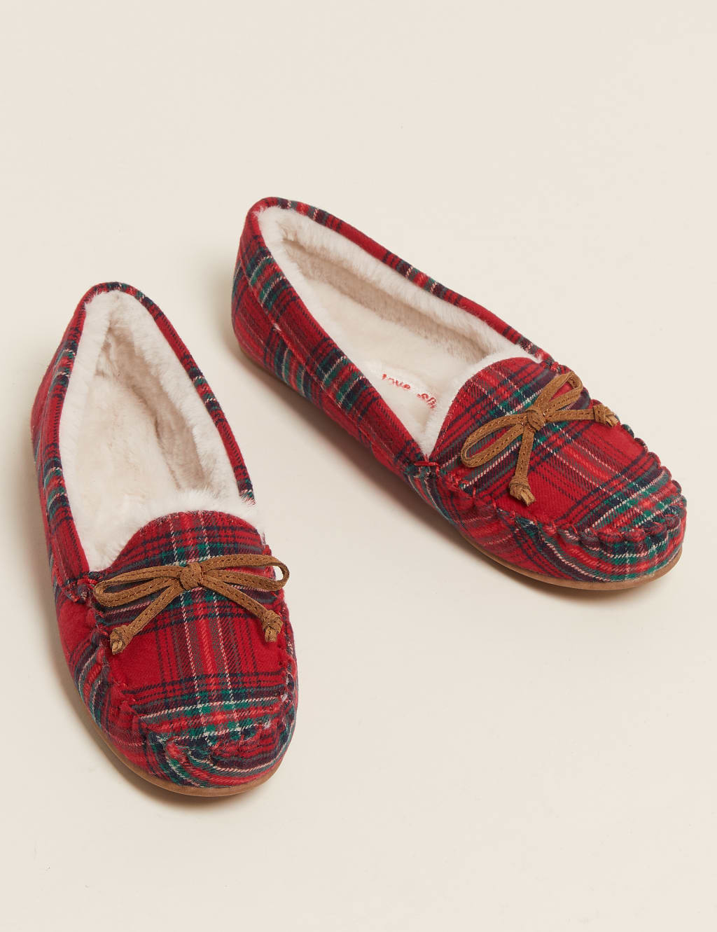 Checked Moccasin Slippers with Freshfeet M S Collection M S