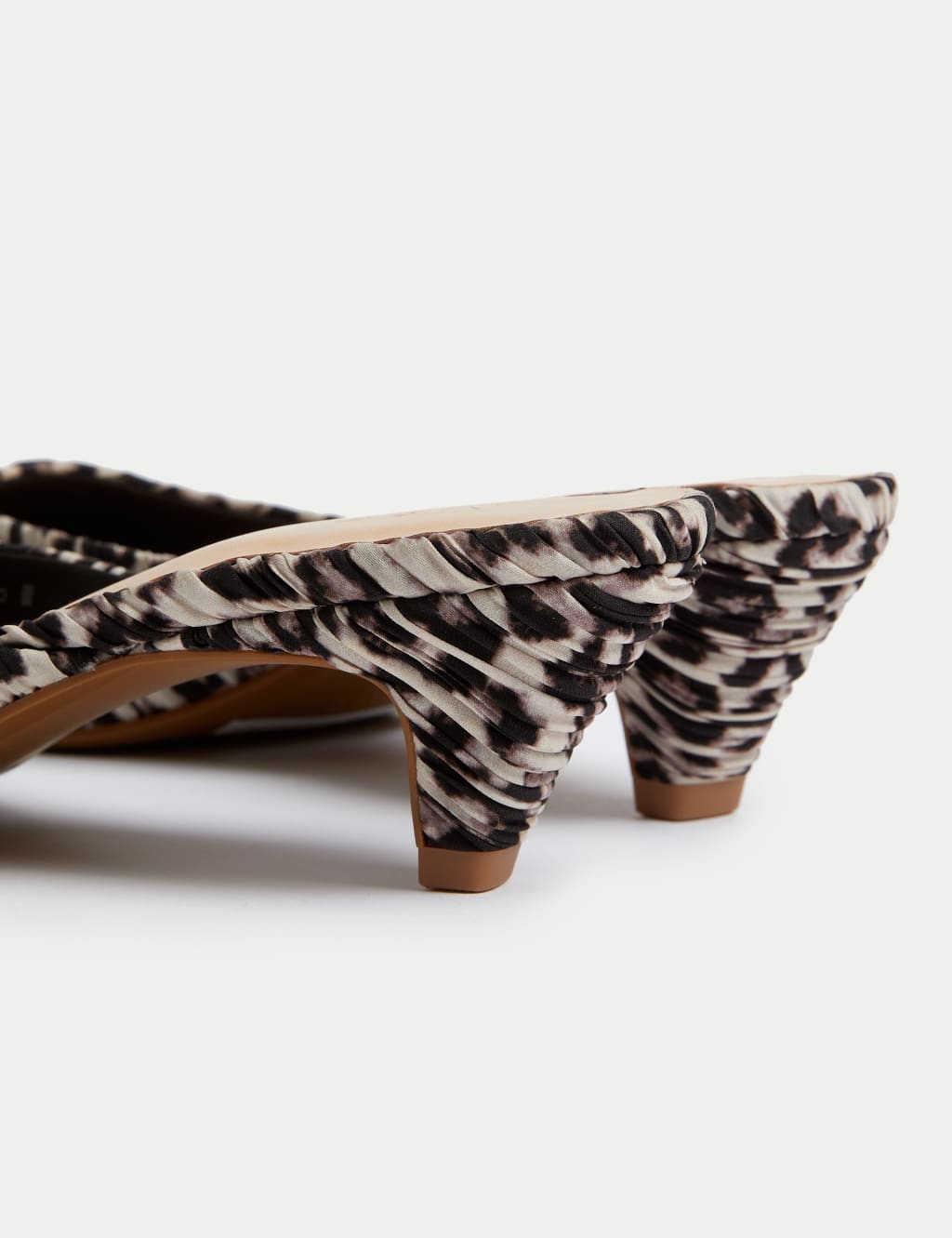 Leopard Print Slip On Kitten Heel Mules 3 of 3