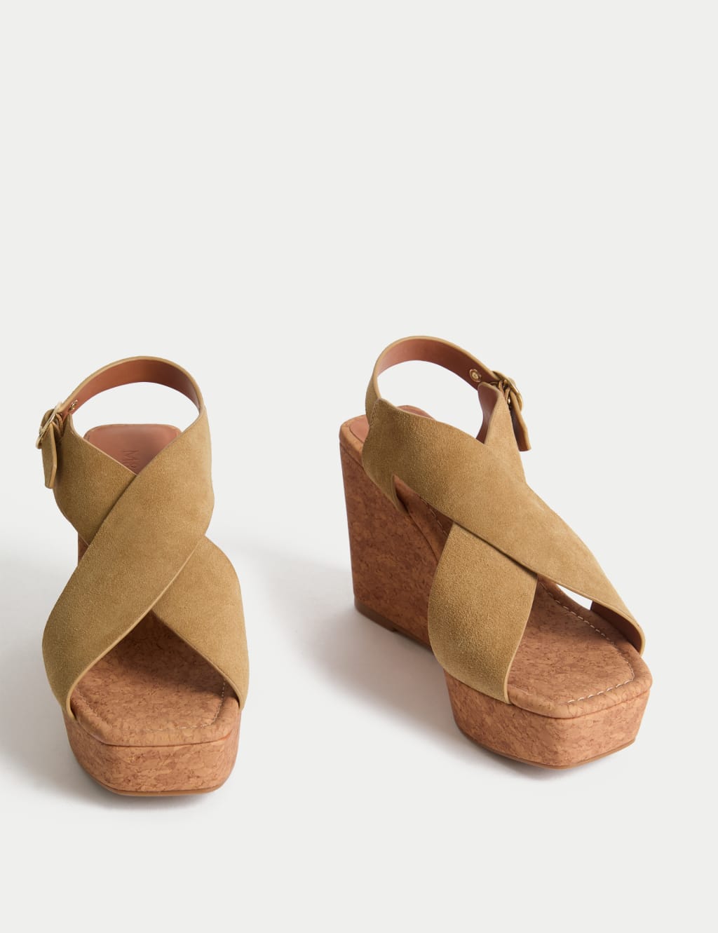 Suede Crossover Wedge Sandals 2 of 3