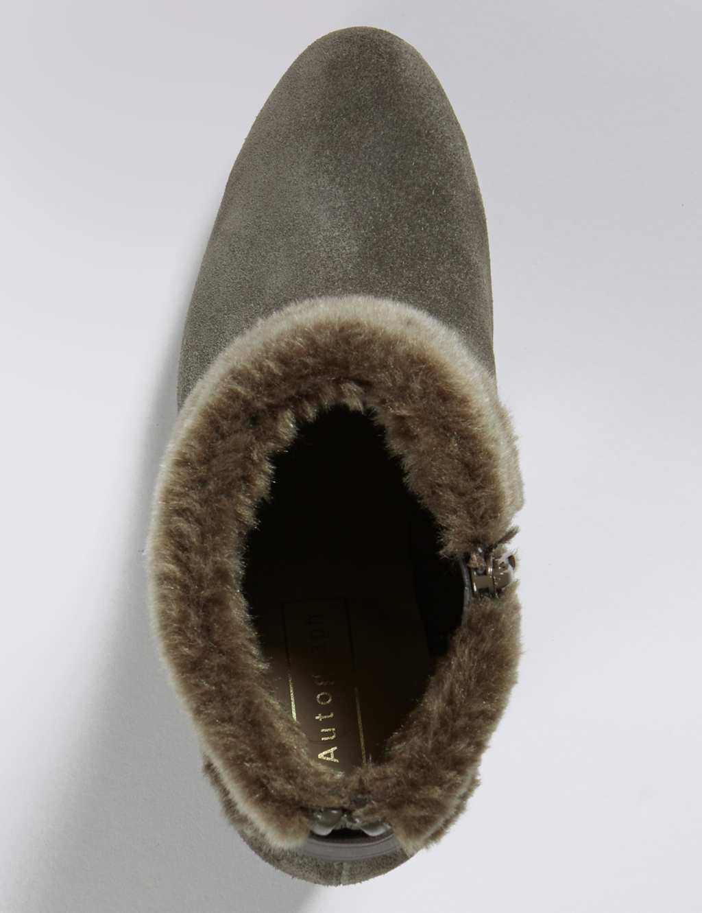 Suede Faux Fur Cuff Ankle Boots with Stain Away™ 3 of 3