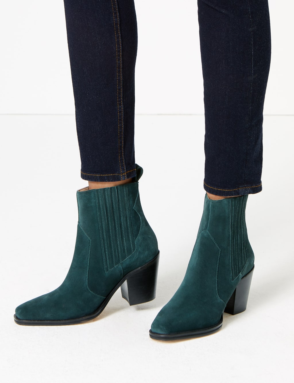 Suede western ankle boots cheap
