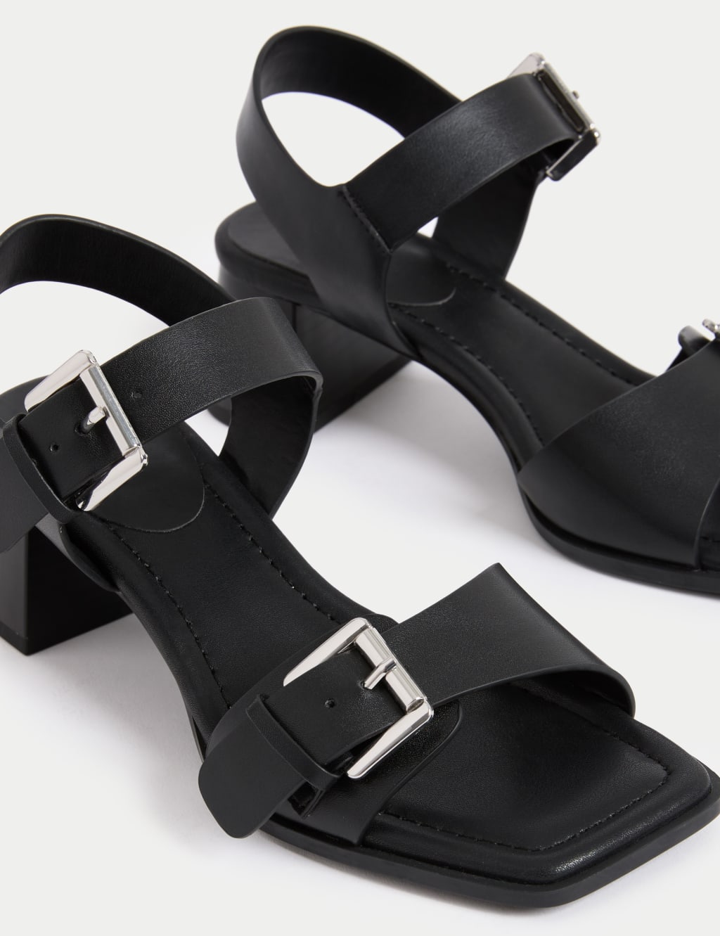 Double Buckle Block Heel Sandal 3 of 3