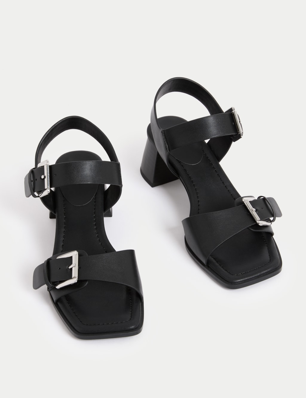 Double Buckle Block Heel Sandal 2 of 3