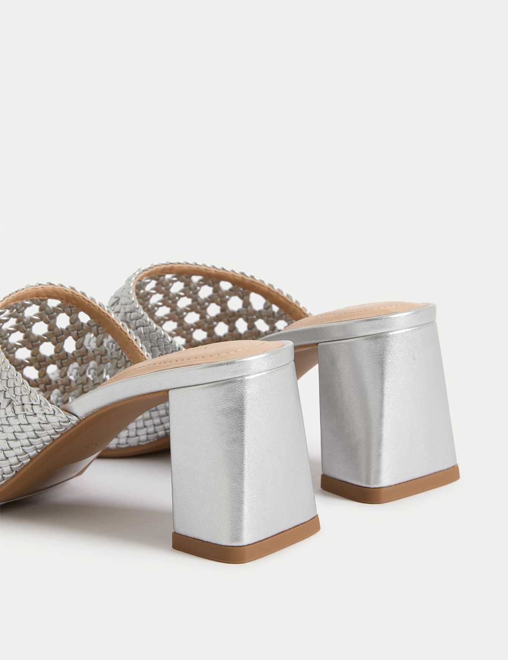 Woven Block Heel Open Toe Mules 3 of 3