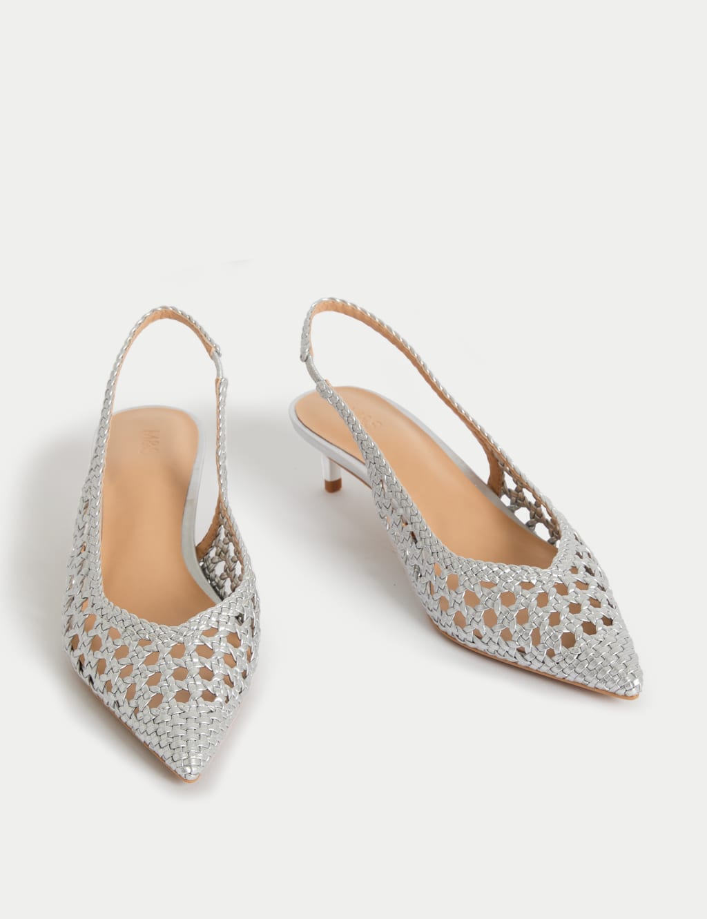 Woven Kitten Heel Slingback Shoes 2 of 3