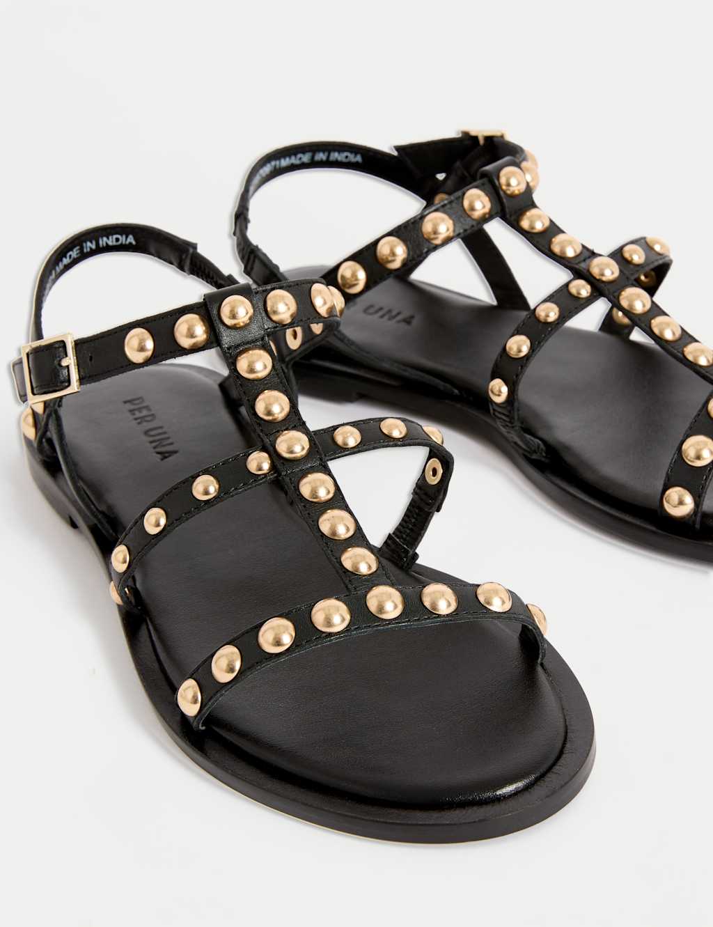 Leather Studded Flat Gladiator Sandals 3 of 3