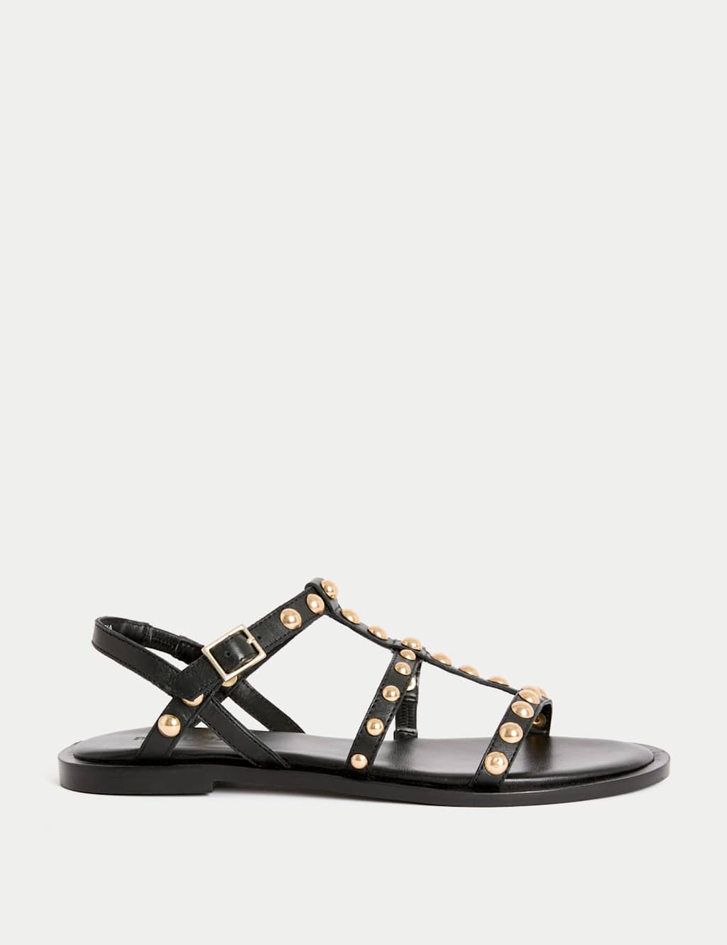 Leather Studded Flat Gladiator Sandals 2 of 3