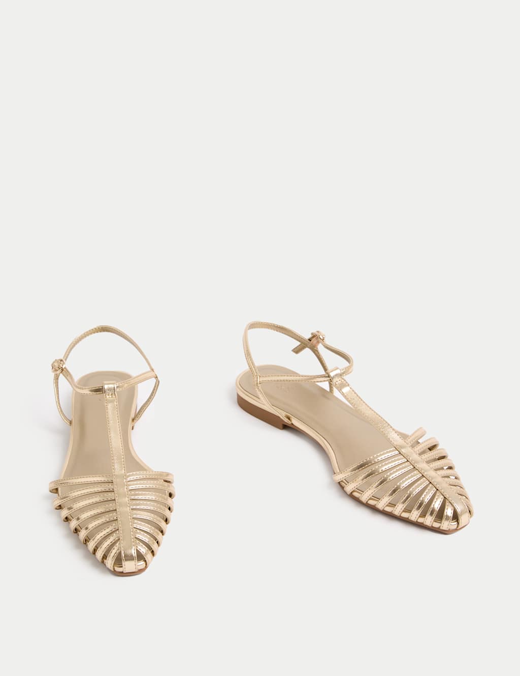 Ankle Strap T Bar Flat Pointed Sandals 2 of 3