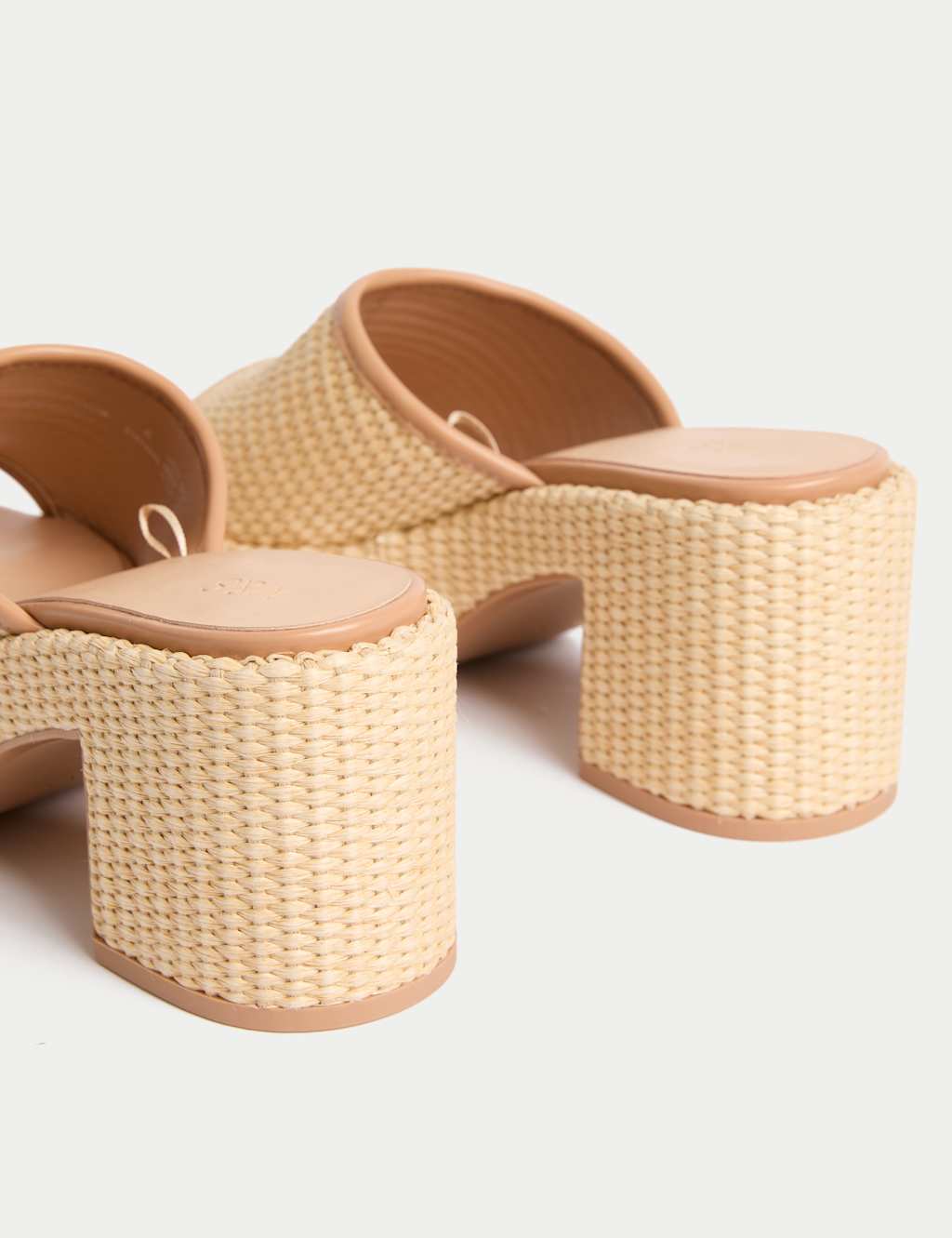 Raffia Woven Platform Peep Toe Mules 3 of 3