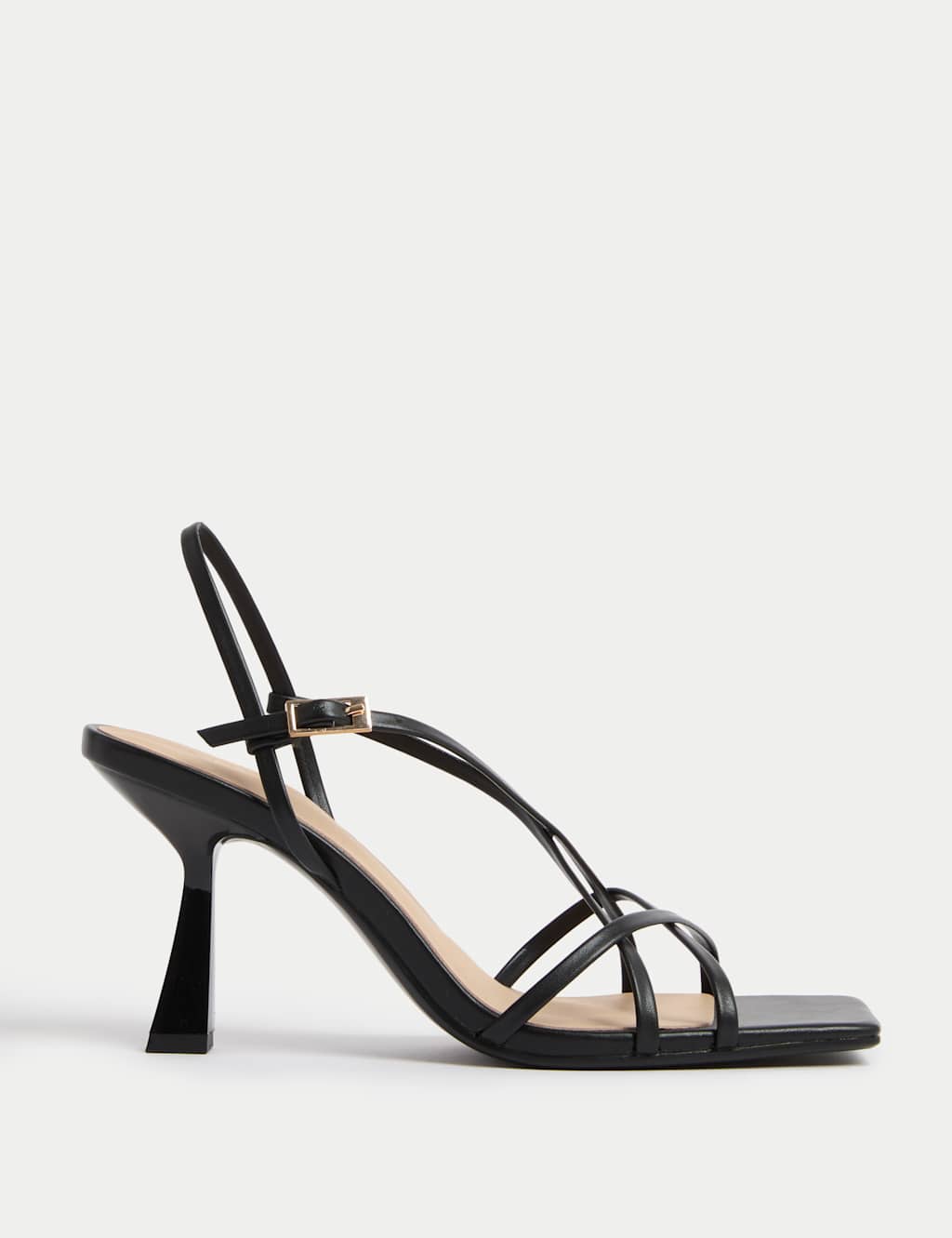 Strappy Stiletto Heel Square Toe Sandals 1 of 3