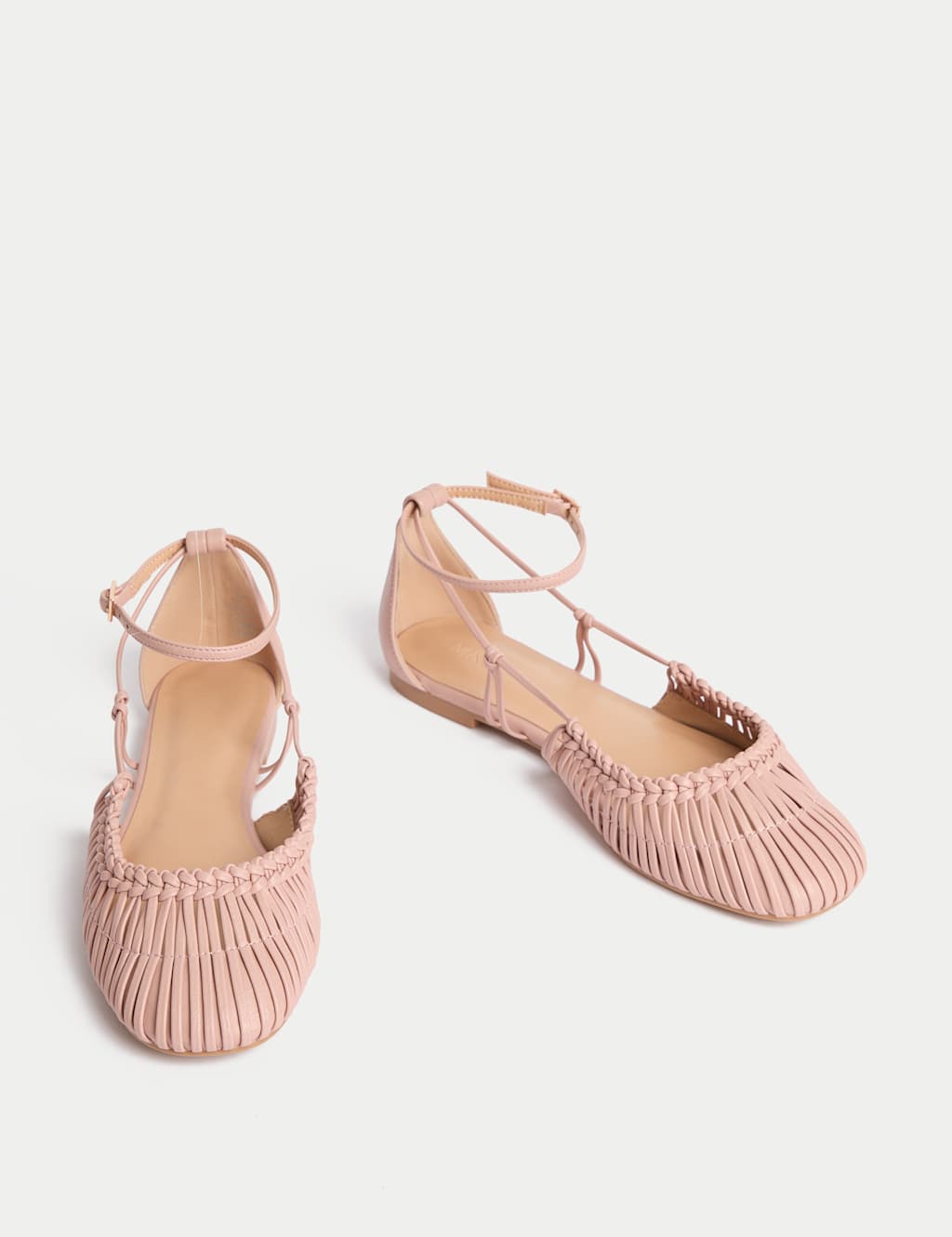 Woven Strappy Flat Ballet Pumps 2 of 3