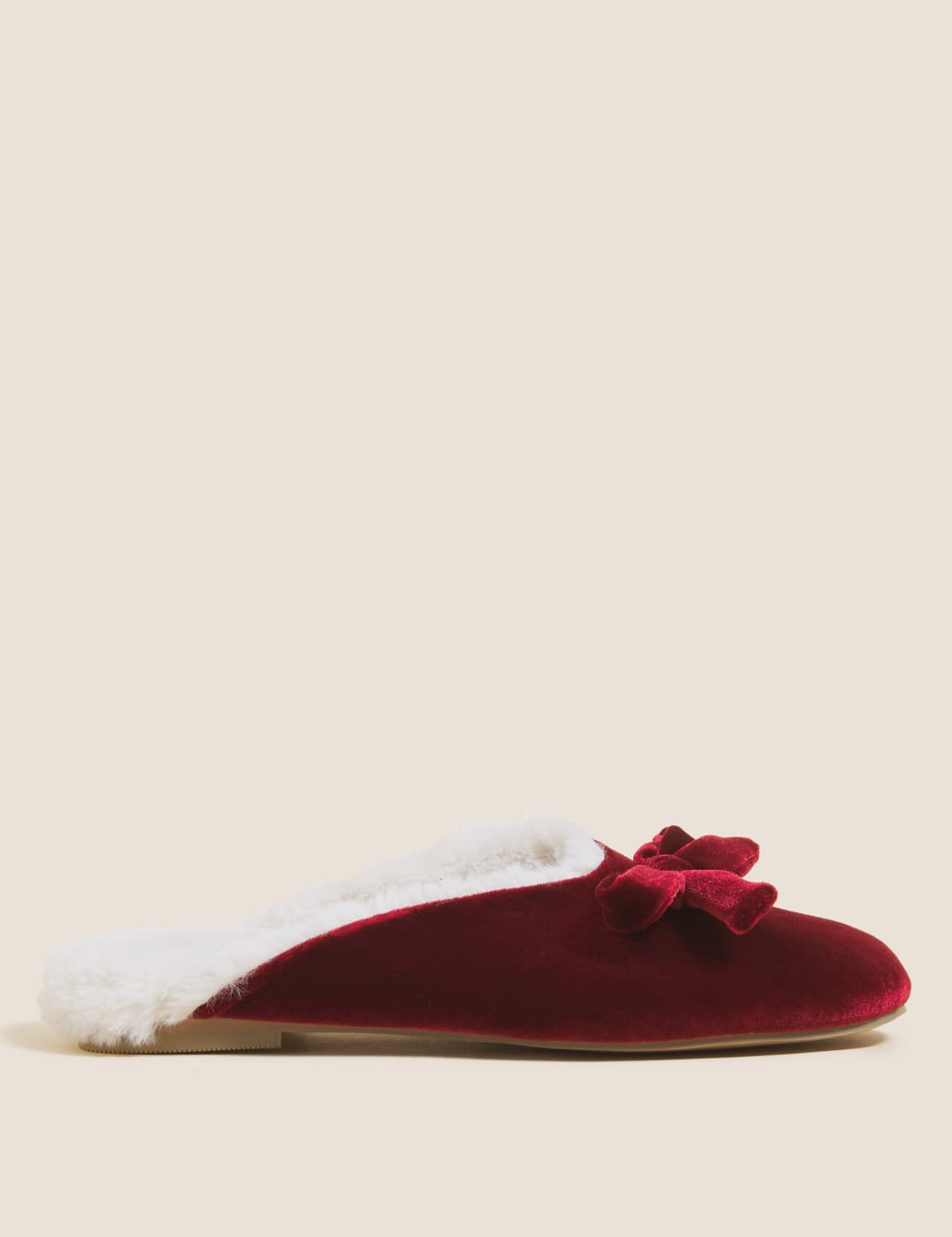 Velvet Bow Mule Slippers 1 of 5