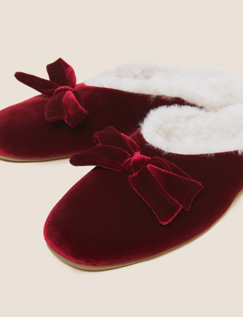 Velvet Bow Mule Slippers 5 of 5