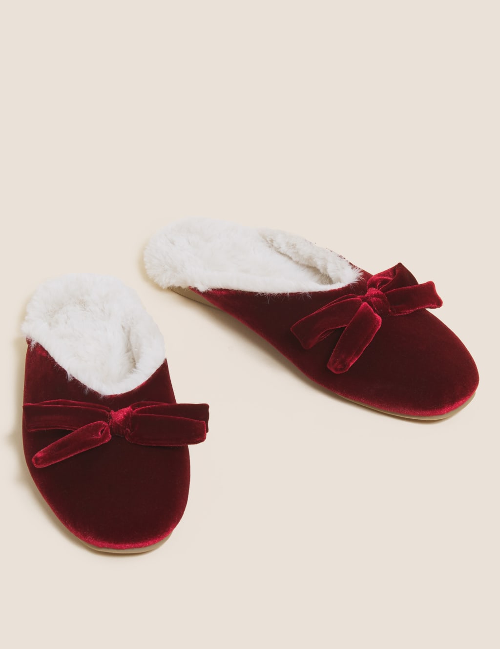 Velvet Bow Mule Slippers 2 of 5