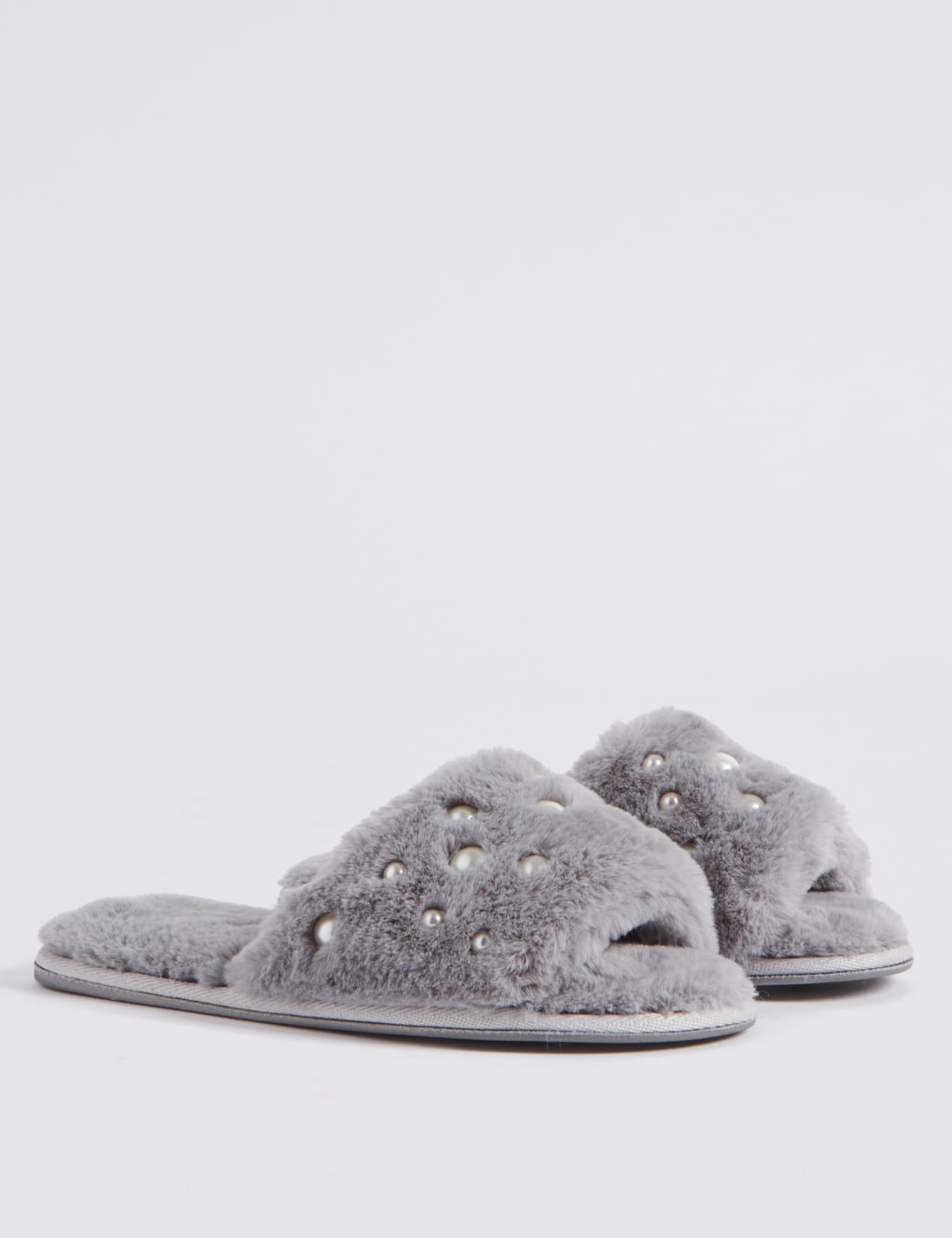 Pearl Detail Fur Mule Slippers 3 of 6