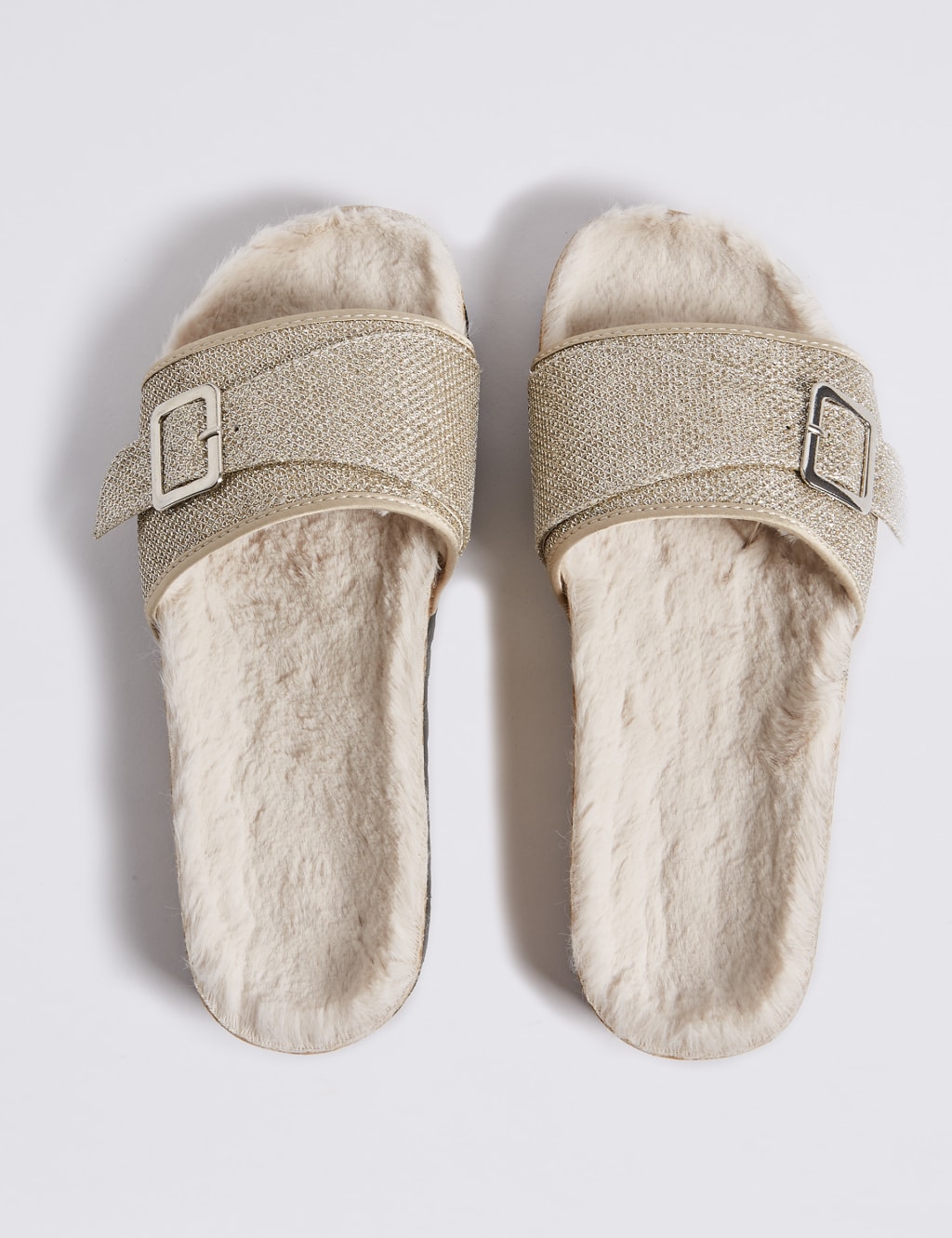 Faux Fur Buckle Slide Mule Slippers 4 of 6