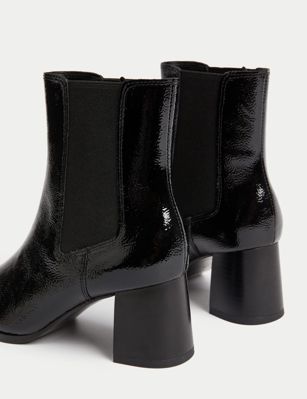 Patent heeled chelsea boots clearance