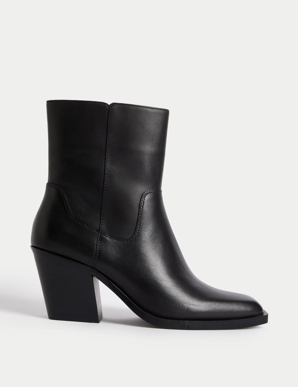Leather Cow Boy Chisel Toe Ankle Boots M S Collection M S
