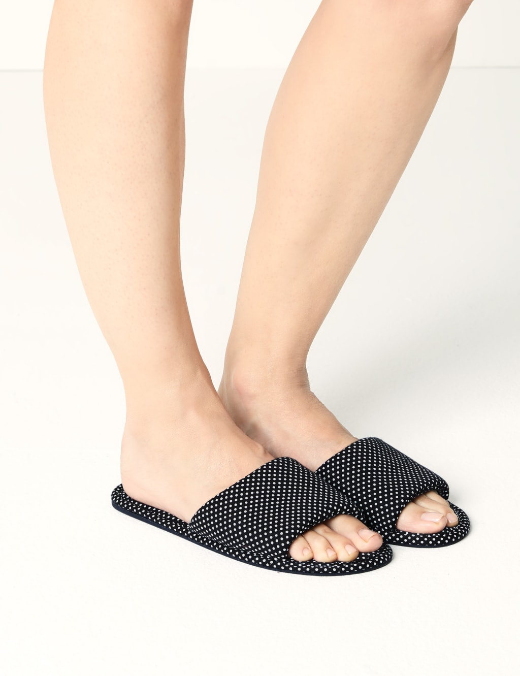 Spotted Open Toe Mule Slippers M S Collection M S
