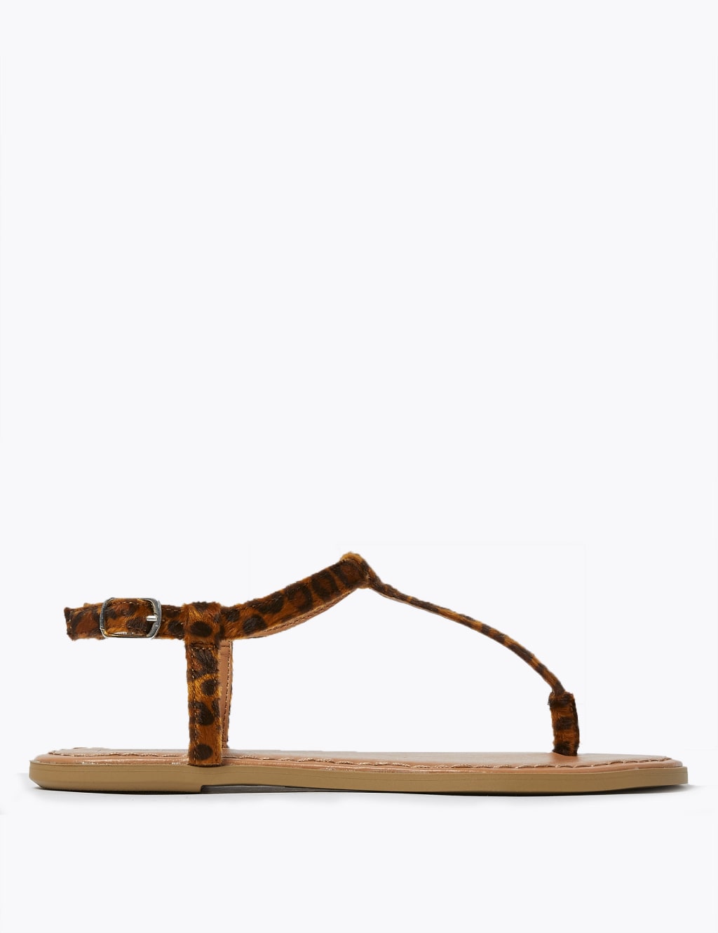 Leopard print t strap sandals on sale
