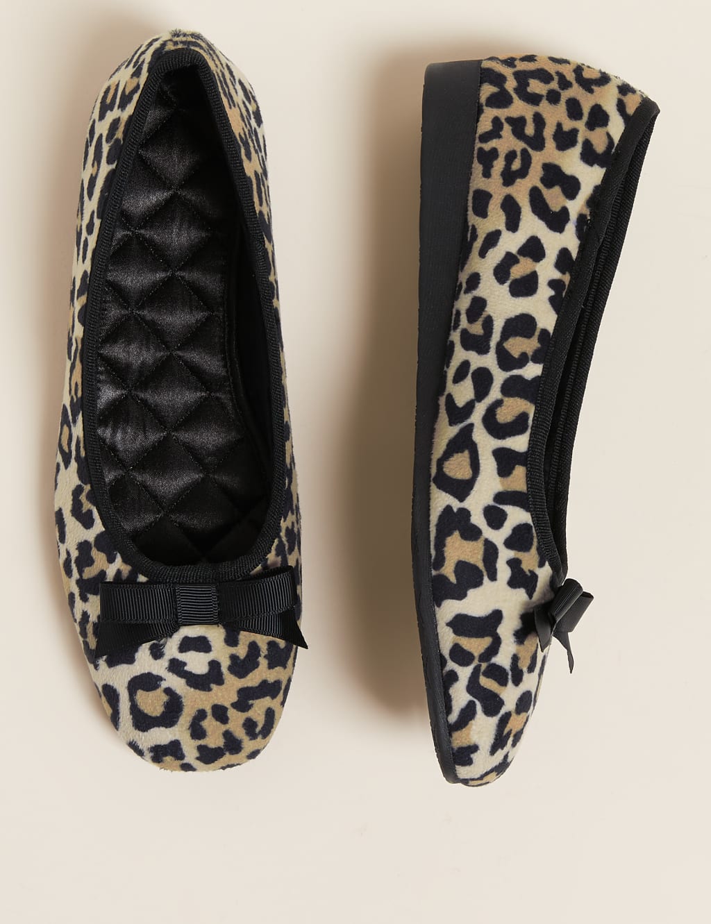Velvet Leopard Print Bow Wedge Slippers 4 of 6