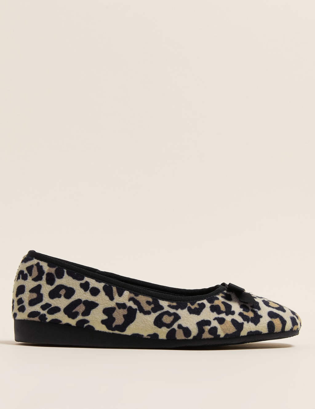 Velvet Leopard Print Bow Wedge Slippers 5 of 6