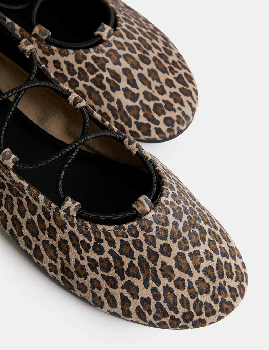 Leather Leopard Print Strappy Flat Pumps 3 of 3