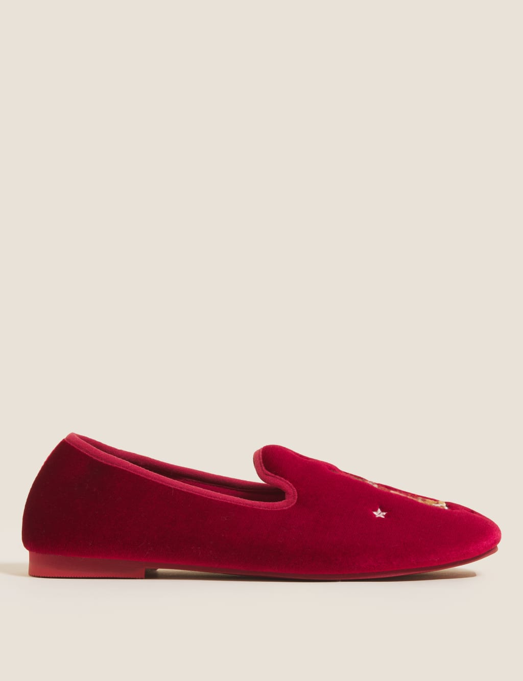 Velvet Embroidered Ballerina Slippers 4 of 4