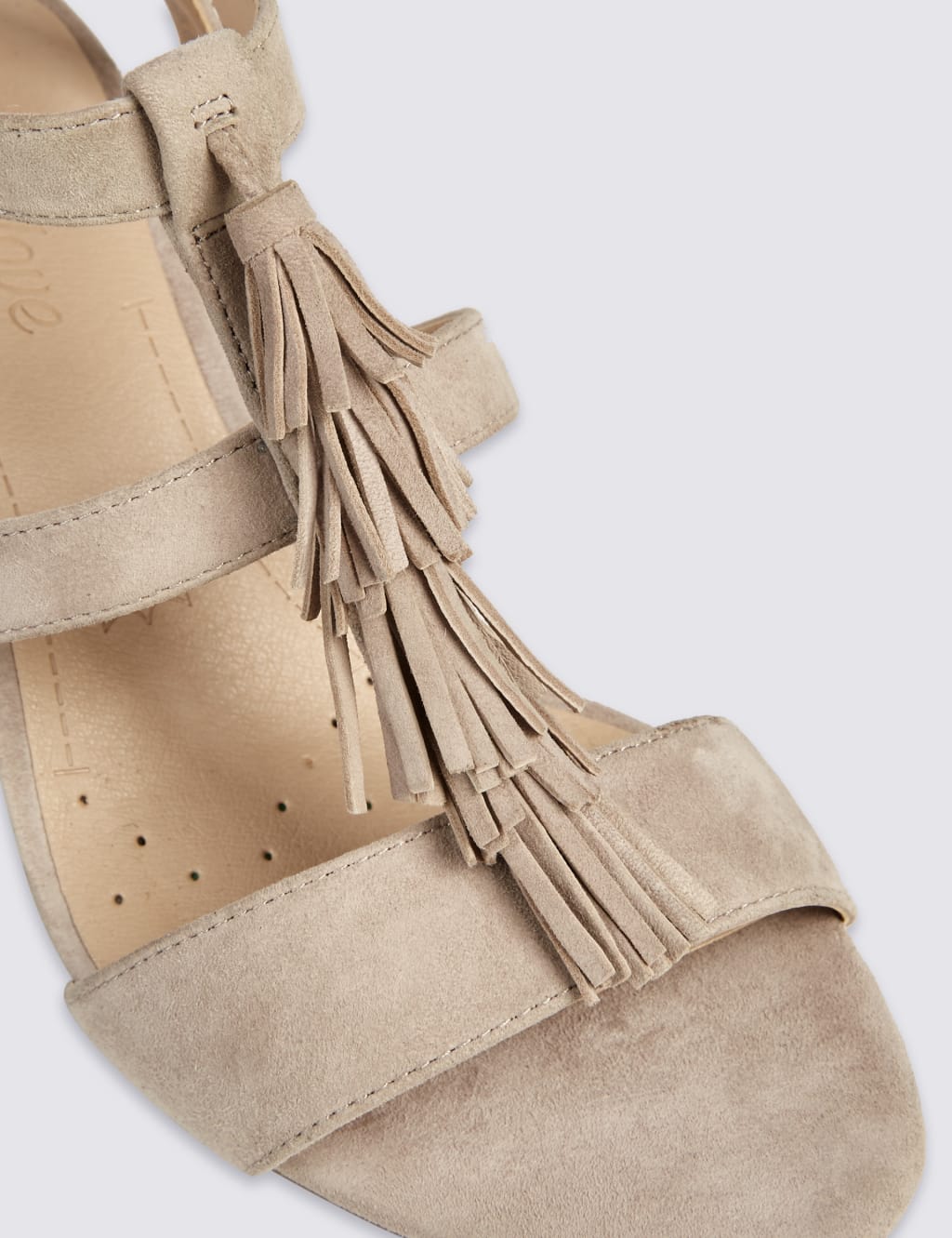Suede Angular Heel Tassel Sandals 6 of 6