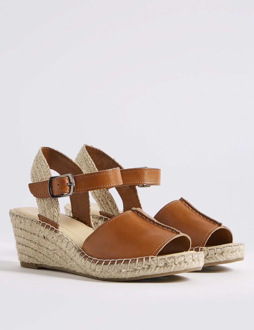 Leather Wedge Heel Espadrilles 3 of 6
