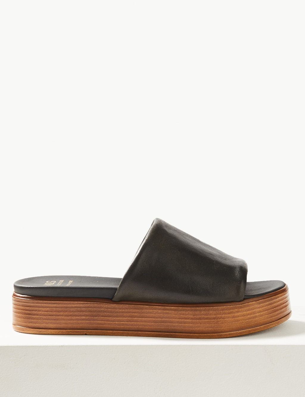 Leather Flatform Heel Mules 2 of 5