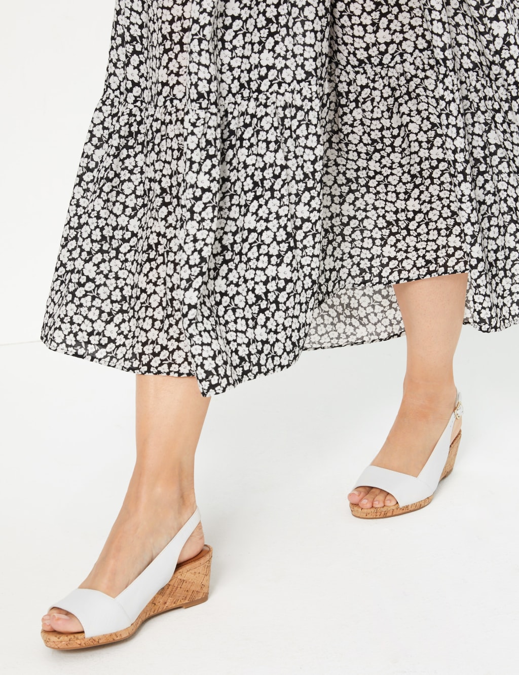 Leather Open Toe Slingback Sandals 1 of 5