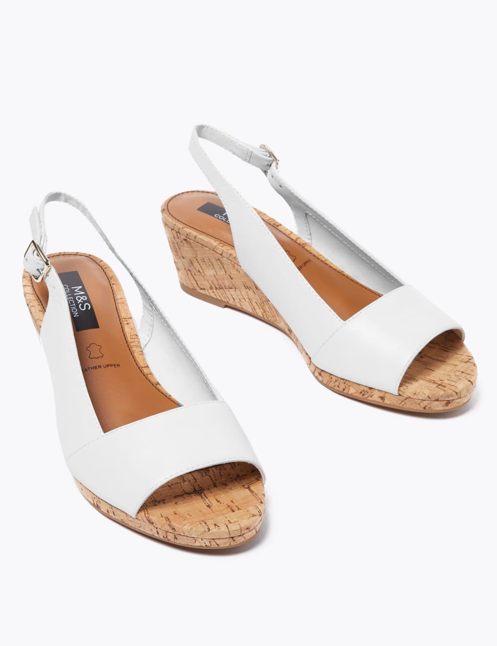 Leather Open Toe Slingback Sandals 3 of 5