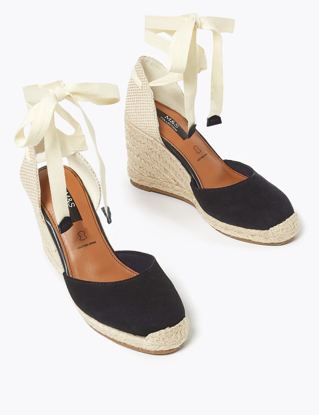 Suede Ankle Tie Wedge Espadrilles 3 of 5