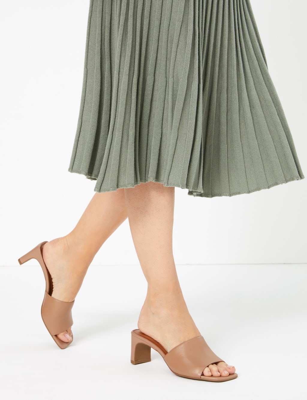 Leather Open Toe Mules 1 of 5