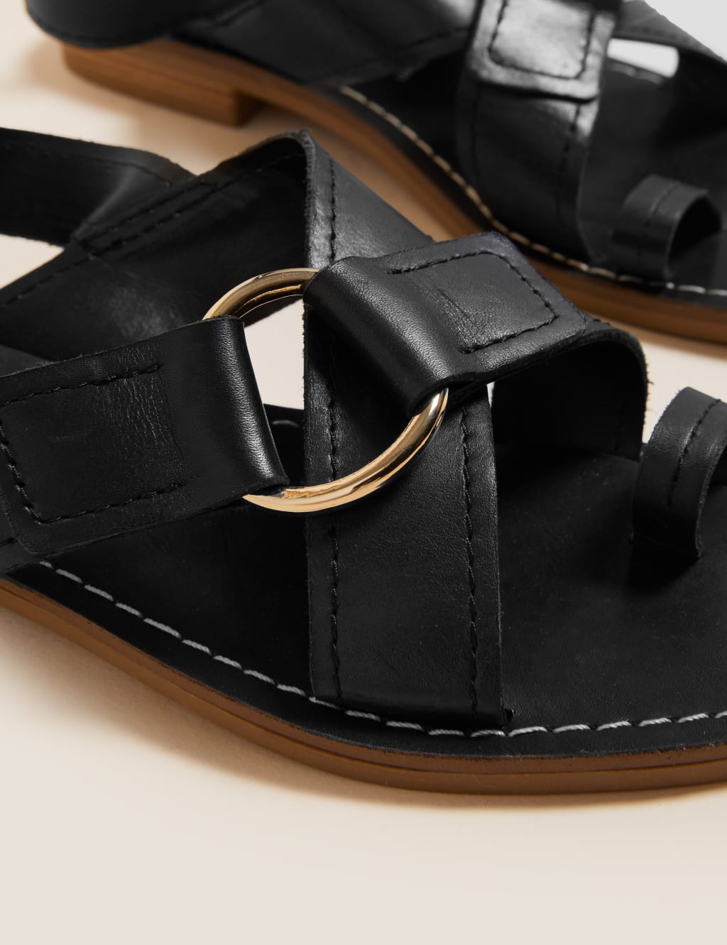 Leather Buckle Toe Loop Sandals 4 of 5
