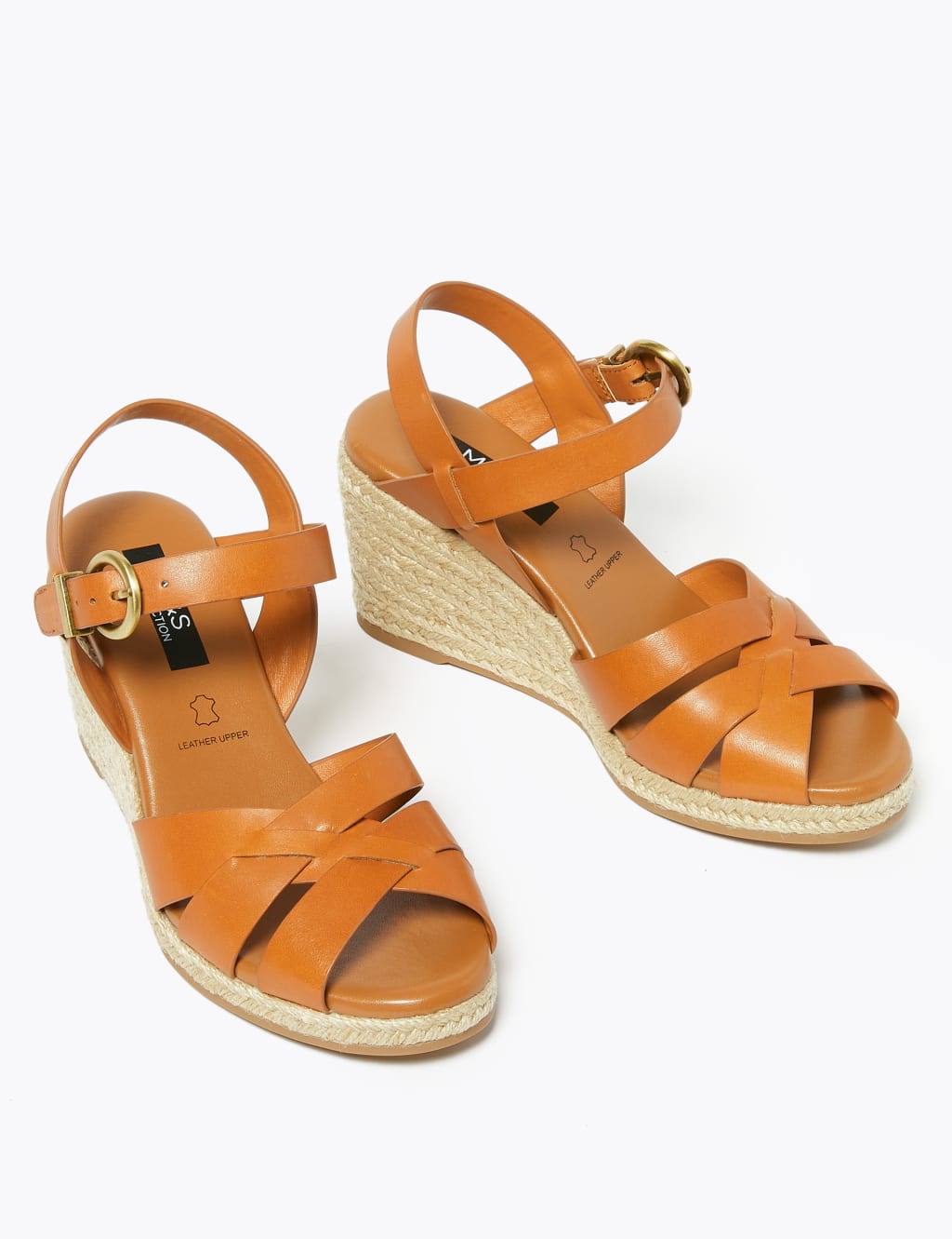 Leather Ankle Strap Wedge Espadrilles 2 of 4