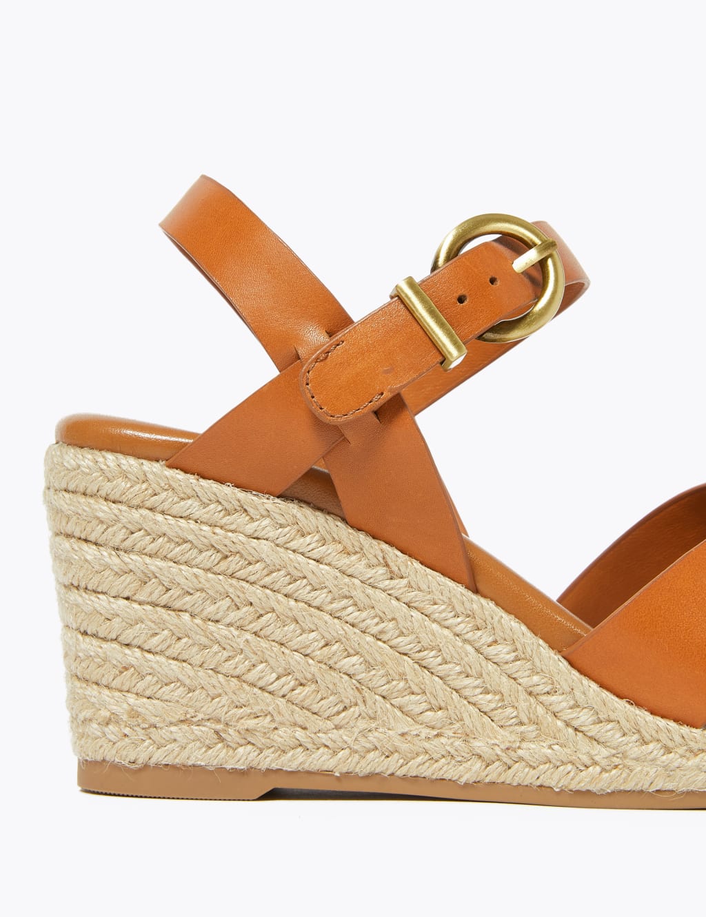 Leather Ankle Strap Wedge Espadrilles 3 of 4